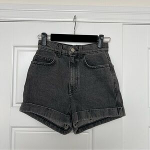 American Apparel High Waist Black Denim Shorts